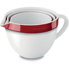 Набор чаш для запекания, смешивания (3 шт.) KitchenAid KBLR03NBER, 1.4/1.9/2.8 л, красные