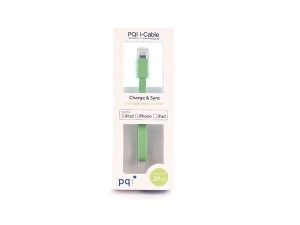 Переходник USB/Lightning PQI с замочком 20 см зеленый
