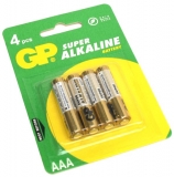 Батарейки GP LR03 (40/320) набор из 4 шт.
