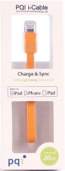 Переходник USB/Lightning PQI с замочком 20 см оранжевый
